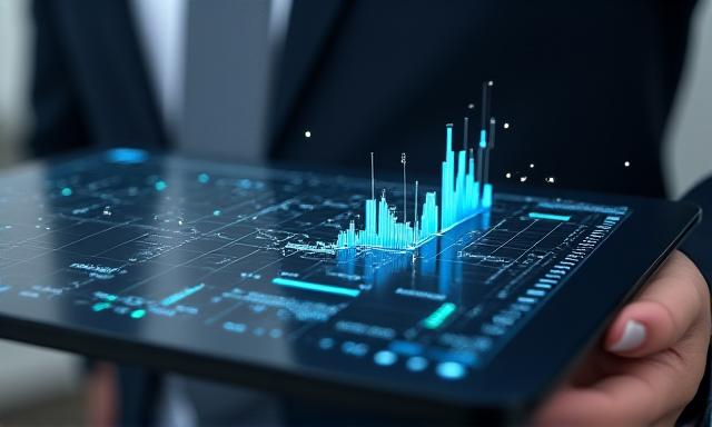 Financial charts and data visualization on a screen