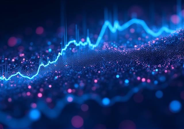 Abstract visualization of interconnected global financial markets and data streams
